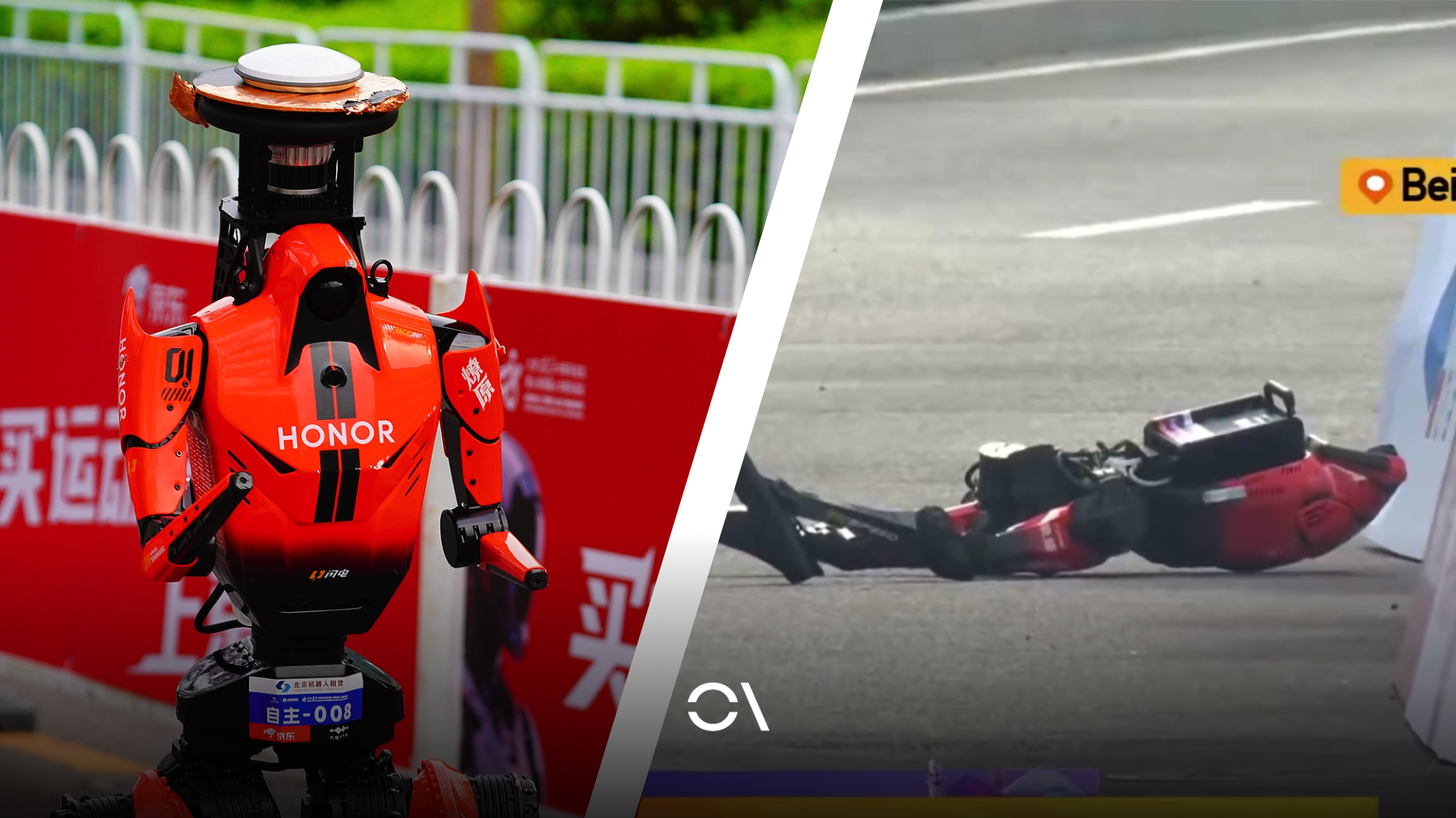 Un robot chino corre en 48 minutos un medio maratón pese a una caída a 100m de meta