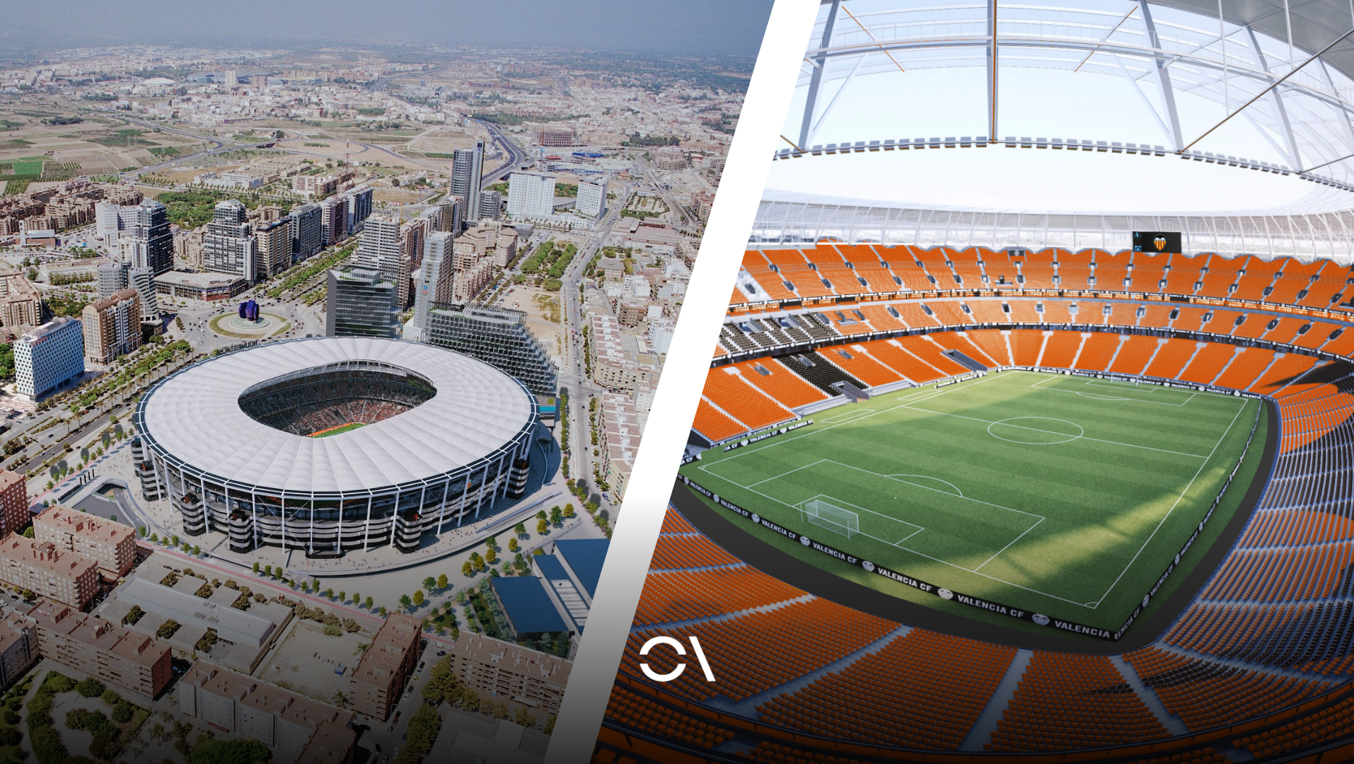 Imágenes de cómo será el Nou Mestalla cuando se disputen partidos de fútbol.