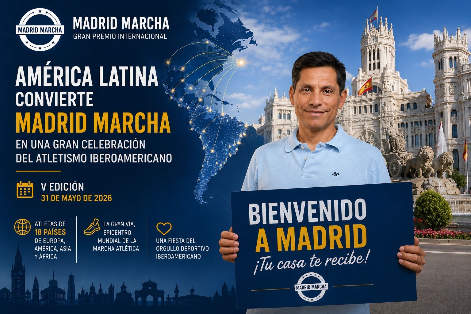 El mito de la marcha, Jefferson Pérez, ya está en Madrid.