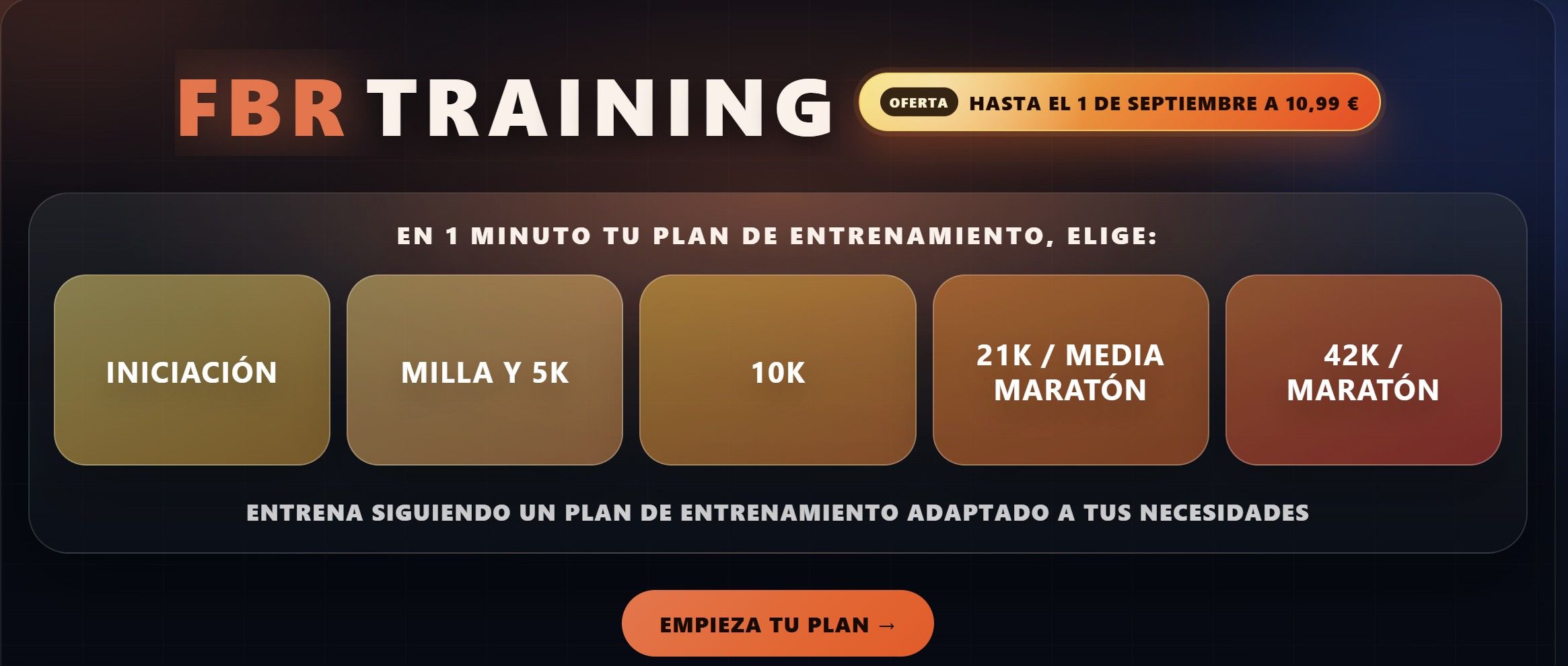 Una imagen de la nueva app de entrenamiento de Franc Beneyto