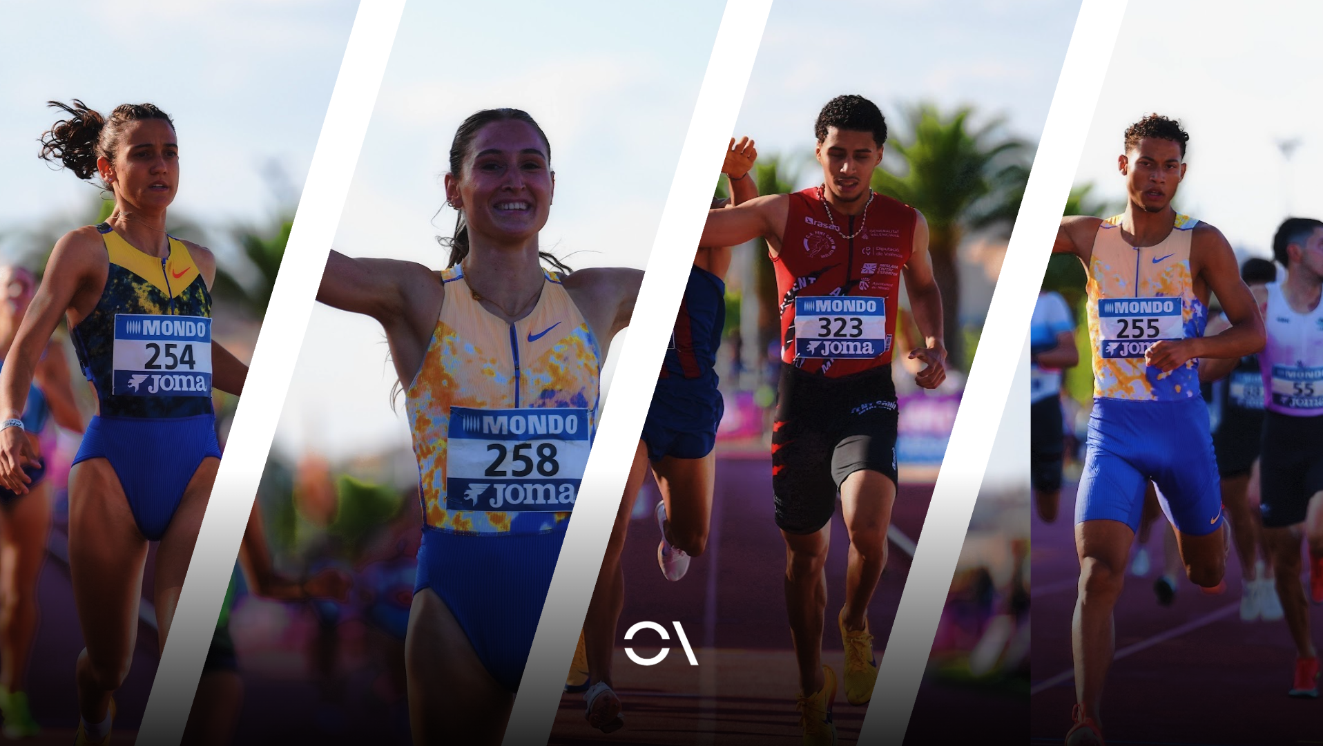 De izquierda a derecha, Marta Mitjans, María Viciosa, Alaa Souadi y Ronaldo Olivo, los campeones en las pruebas de mediofondo. SPORTMEDIA.