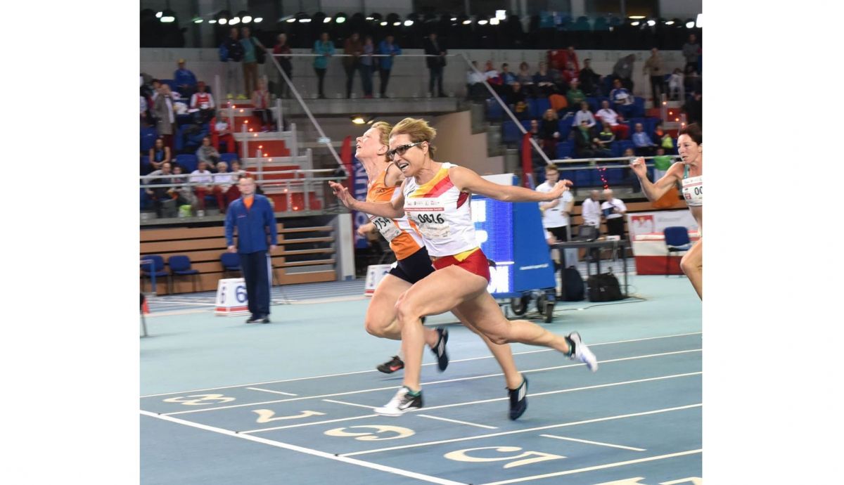 Llegada 60 m W60. MUndial Master. Torun 2019