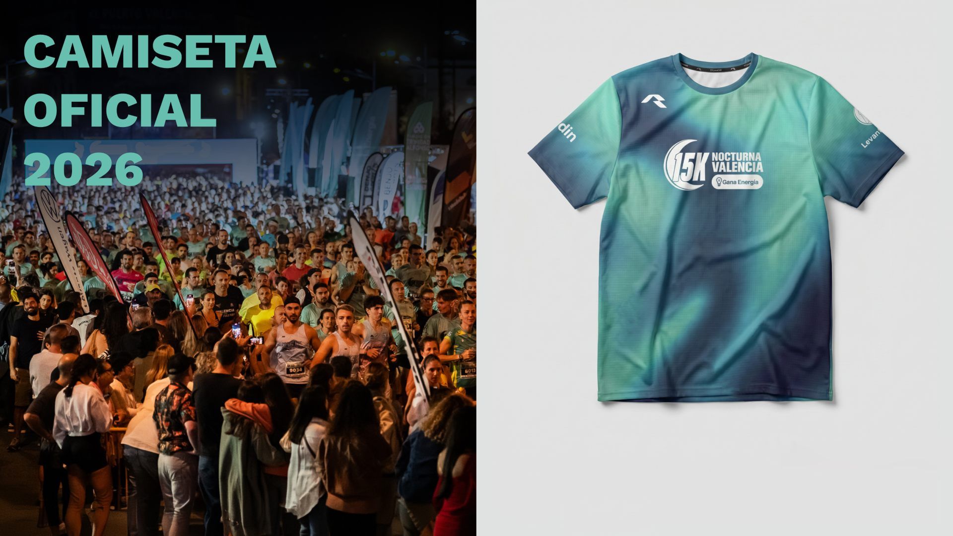 La camiseta oficial de la 15K Nocturna Valencia Gana Energía.