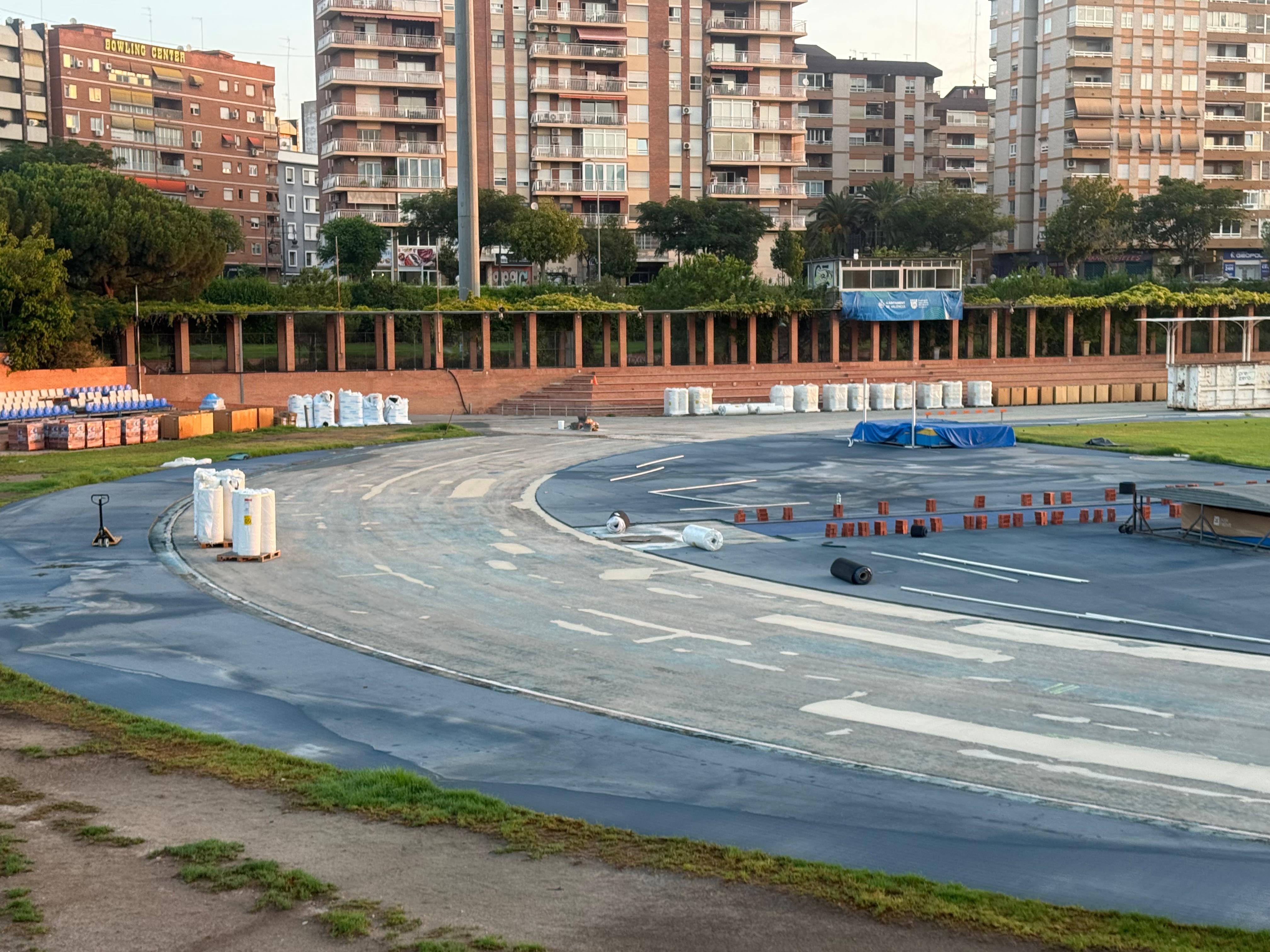 Así avanzan las obras en el Estadio del Turia de Valencia.  06 8