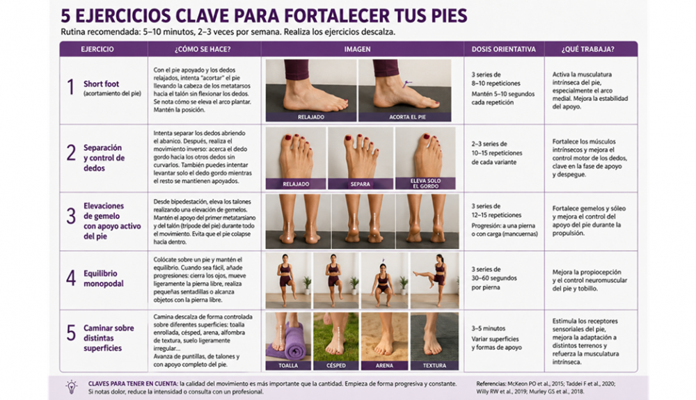 Cinco ejercicios para empezar a entrenar nuestros pies