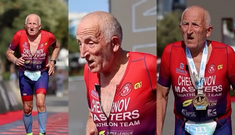 A sus 80 años, Valentin Chernov completó el pasado 5 de septiembre el IRONMAN 70.3 de Bakú