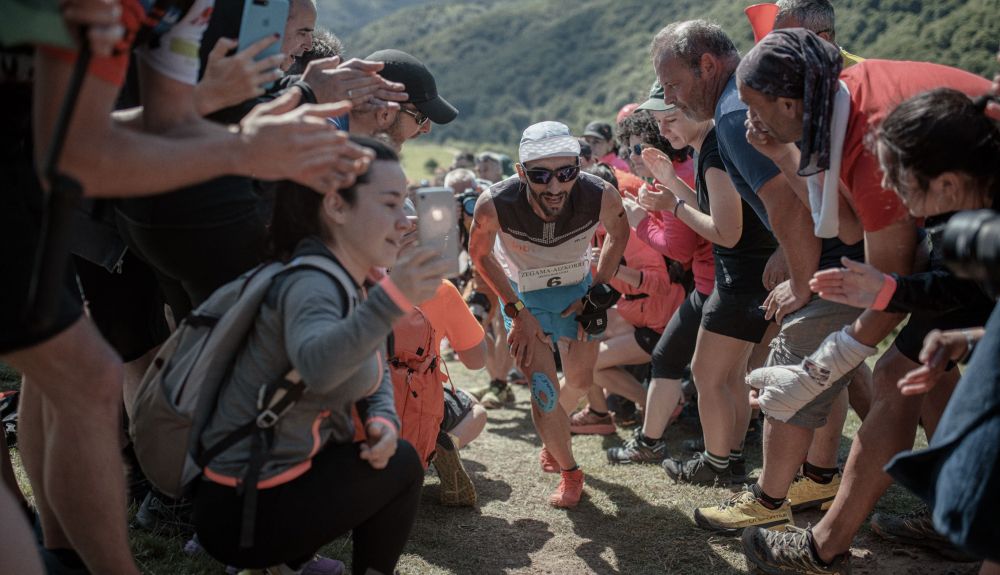 Aritz Egea durante la última edición de Zegama-Aizkorri. Foto: Salomon.