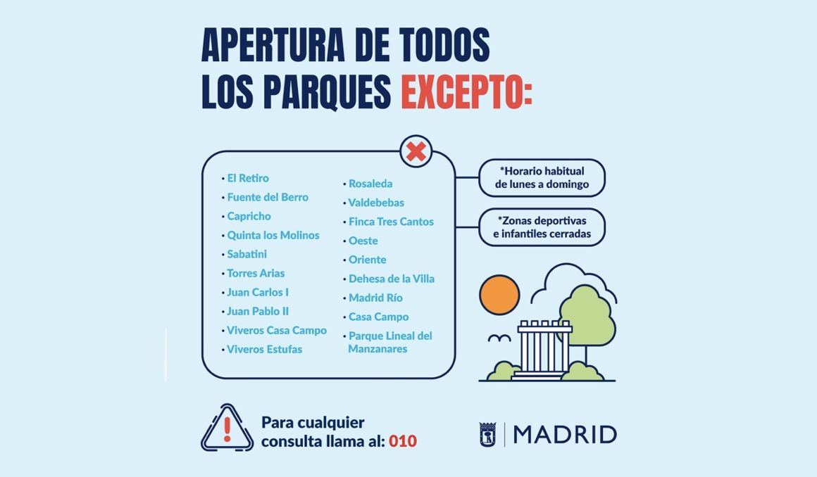 Estos son los parques de Madrid que se reabren. Foto: Ayuntamiento de Madrid.