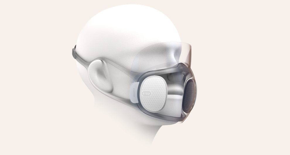 Prototipo de la Amazfit Aeri, la mascarilla que se desinfecta sola