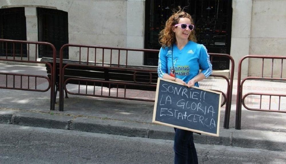 Animando en el maraton de Madrid 2015