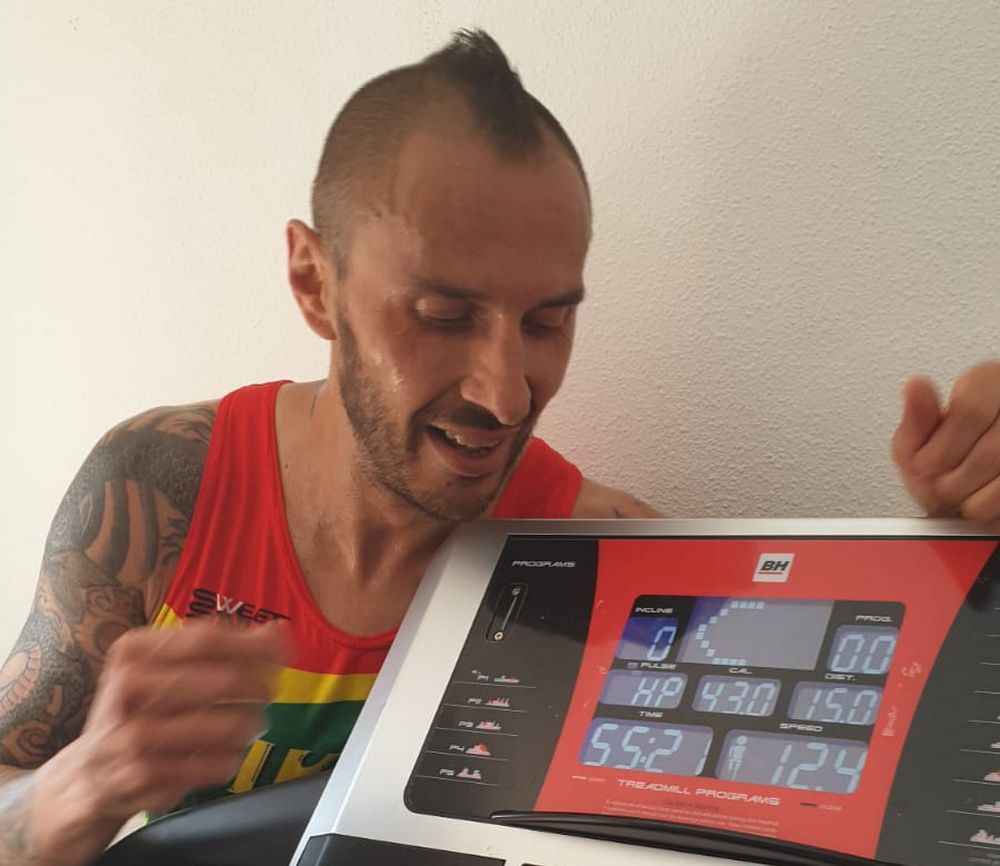 Juan Miguel Esteban Aceituno, tras su prueba de 15 kilómetros