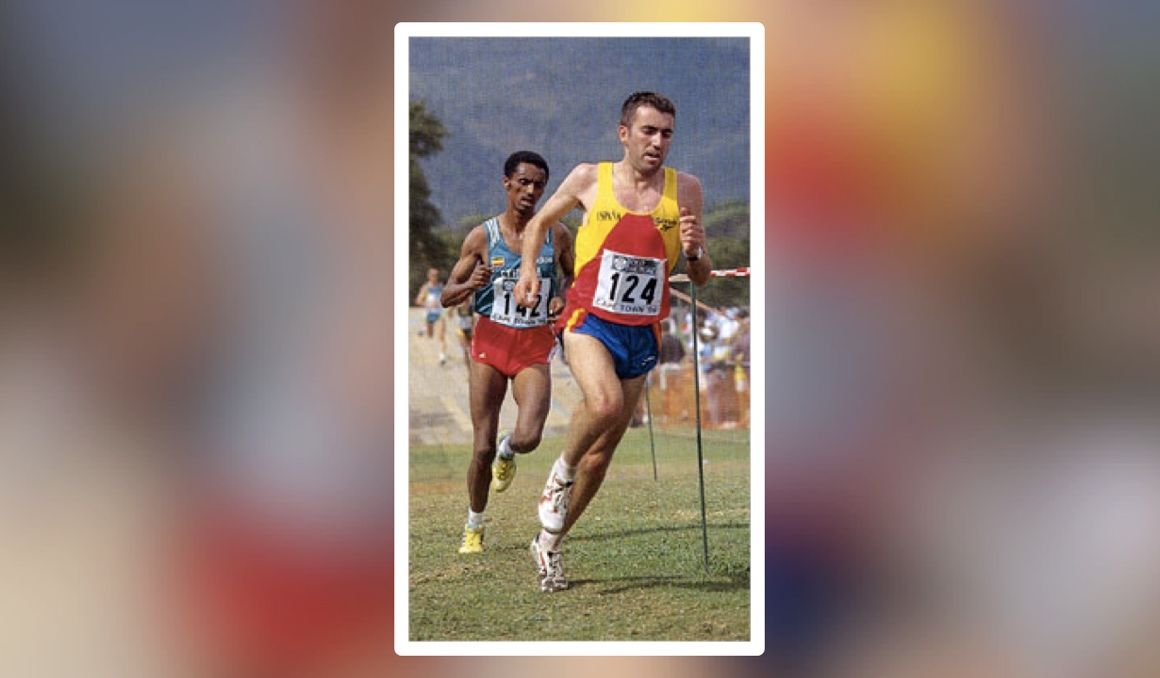 El atleta Alejandro Gómez durante un Campeonato del Mundo de Campo a Través. Foto: RFEA.