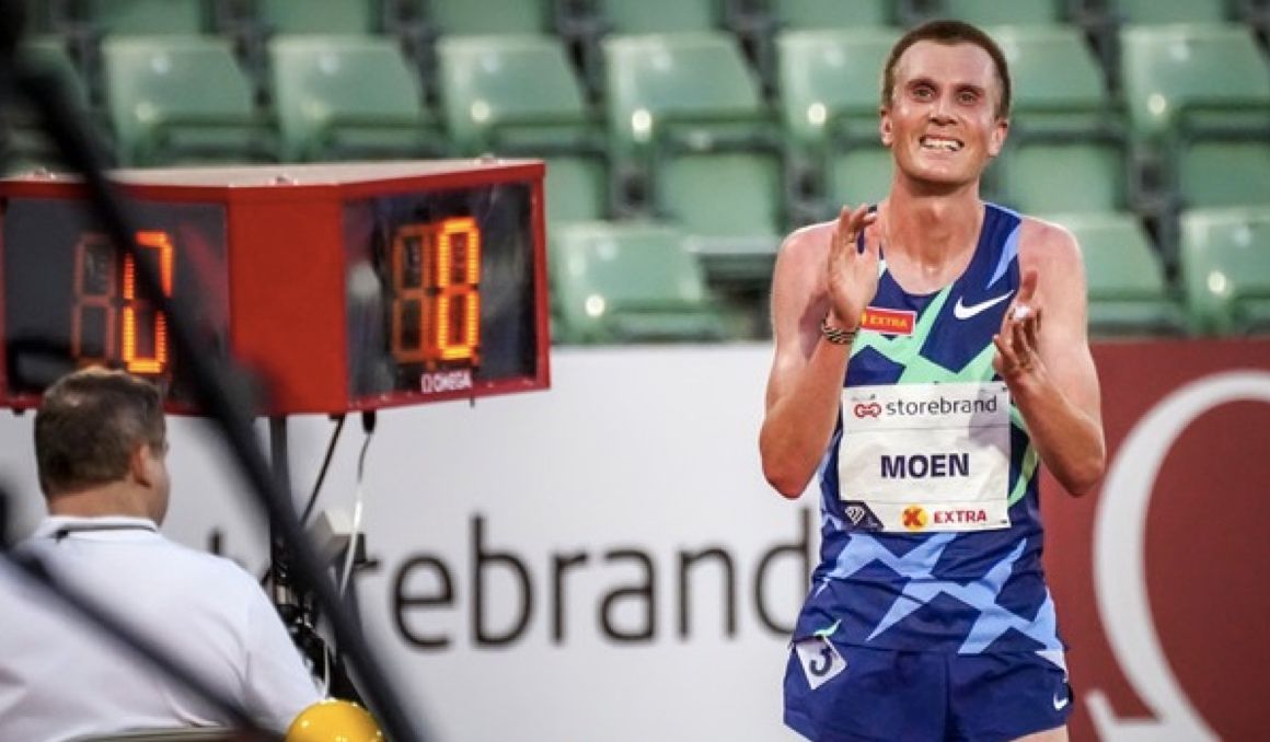 El atleta noruego Sondre Moen en una competición este verano.