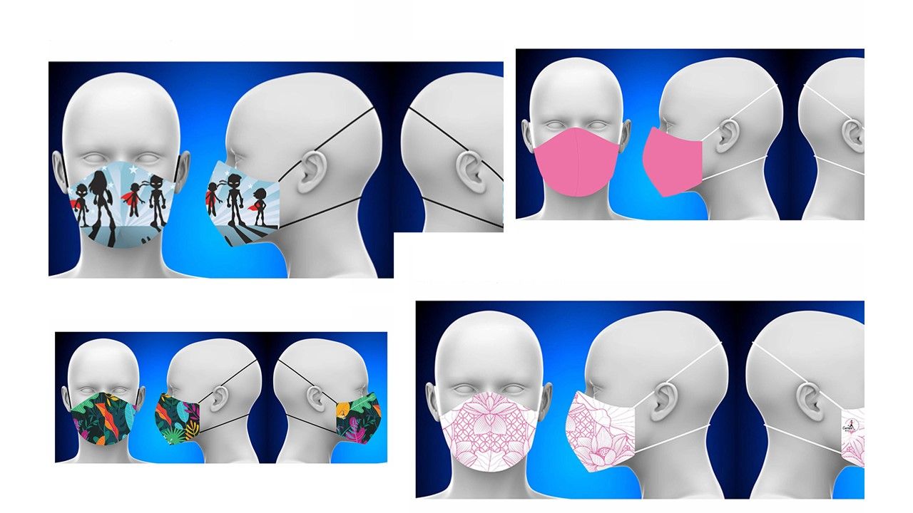 Preciosas mascarillas solidarias de la Carrera de la Mujer