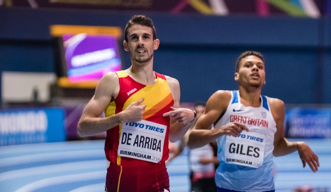 Álvaro de Arriba en el mundial indoor de Birmingham 2018. SPORTMEDIA.