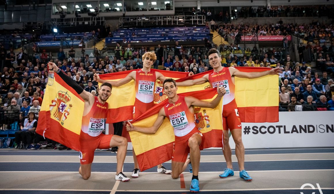 El equipo español de 4x400 que se hizo con la medalla de plata | Sportmedia