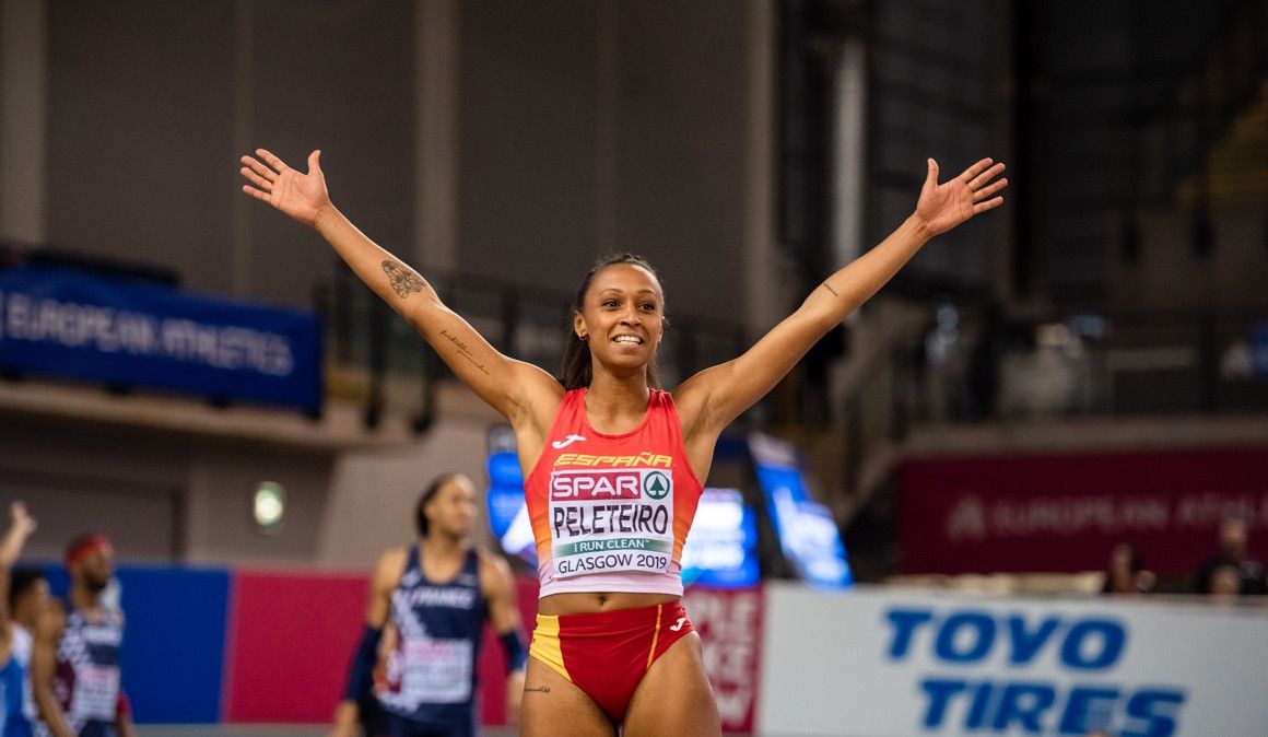 Ana Peleteiro celebrando el triunfo en Glasgow | Sportmedia