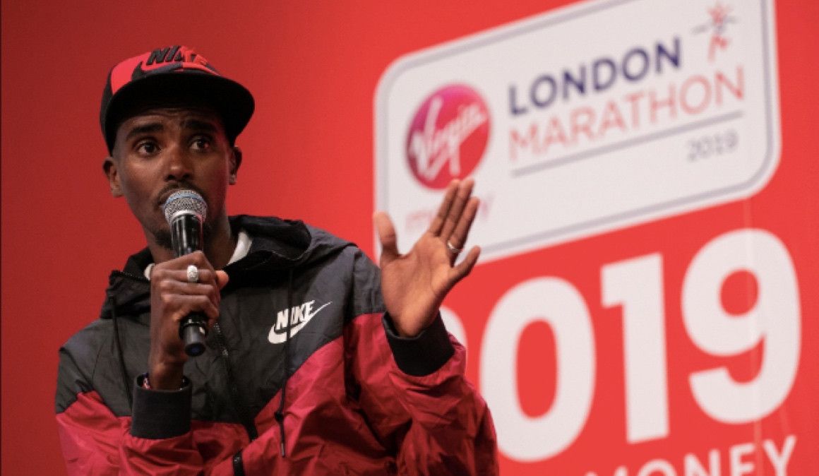 Mo Farah durante la rueda de prensa del Maratón de Londres | London Marathon
