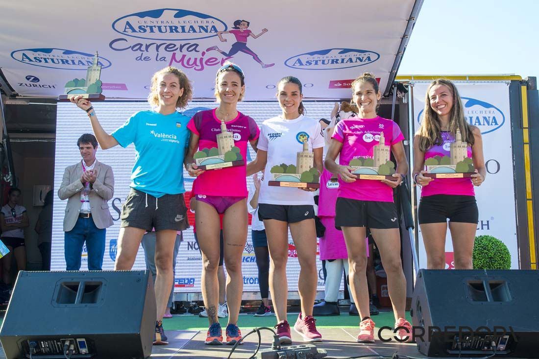 El podio de la Carrera de la Mujer de Sevilla 2019-1