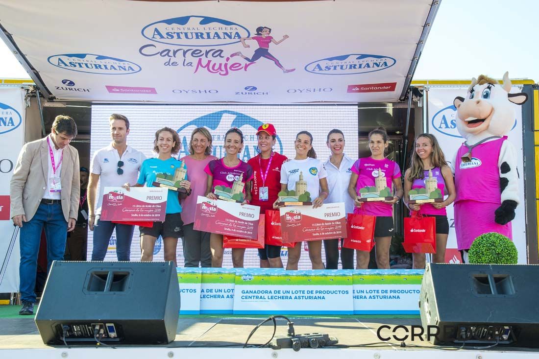 El podio de la Carrera de la Mujer de Sevilla 2019-1