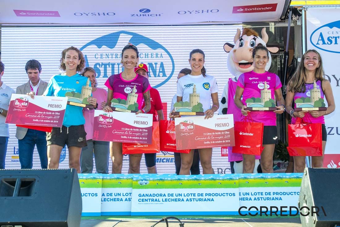 El podio de la Carrera de la Mujer de Sevilla 2019-1