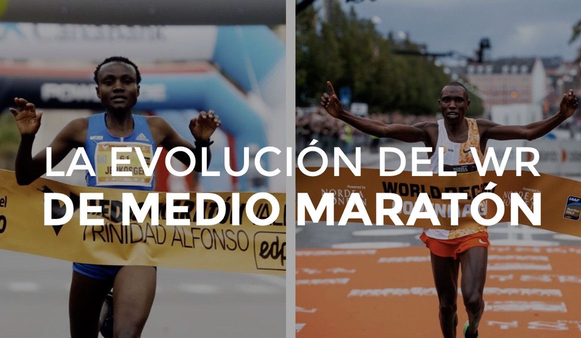 Joyciline Jepkosgei y Geoffrey Kamworor batiendo los récords del mundo de medio maratón | soycorredor.es