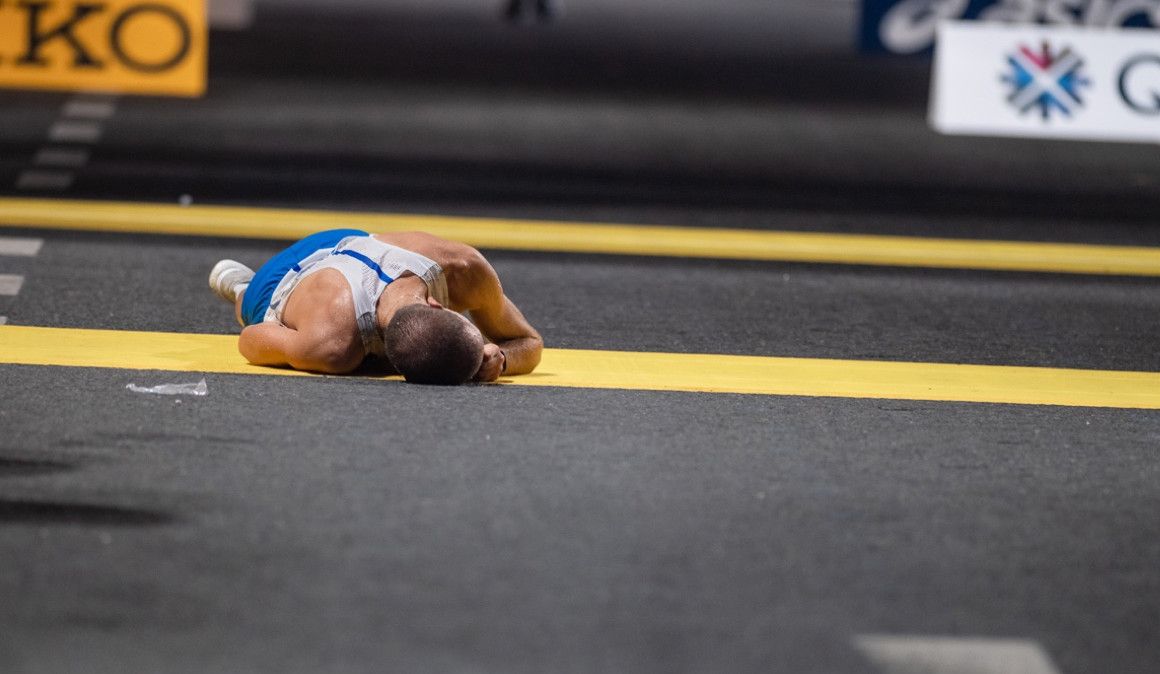 Un atleta de los 20 kilómetros marcha del Mundial de Doha | Sportmedia