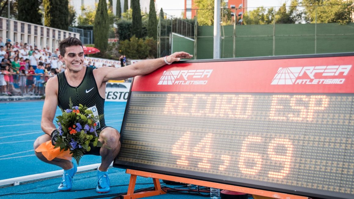 Bruno Hortelano tras batir el récord de España de 400 m en el Meeting de Madrid 2018 | Sportmedia