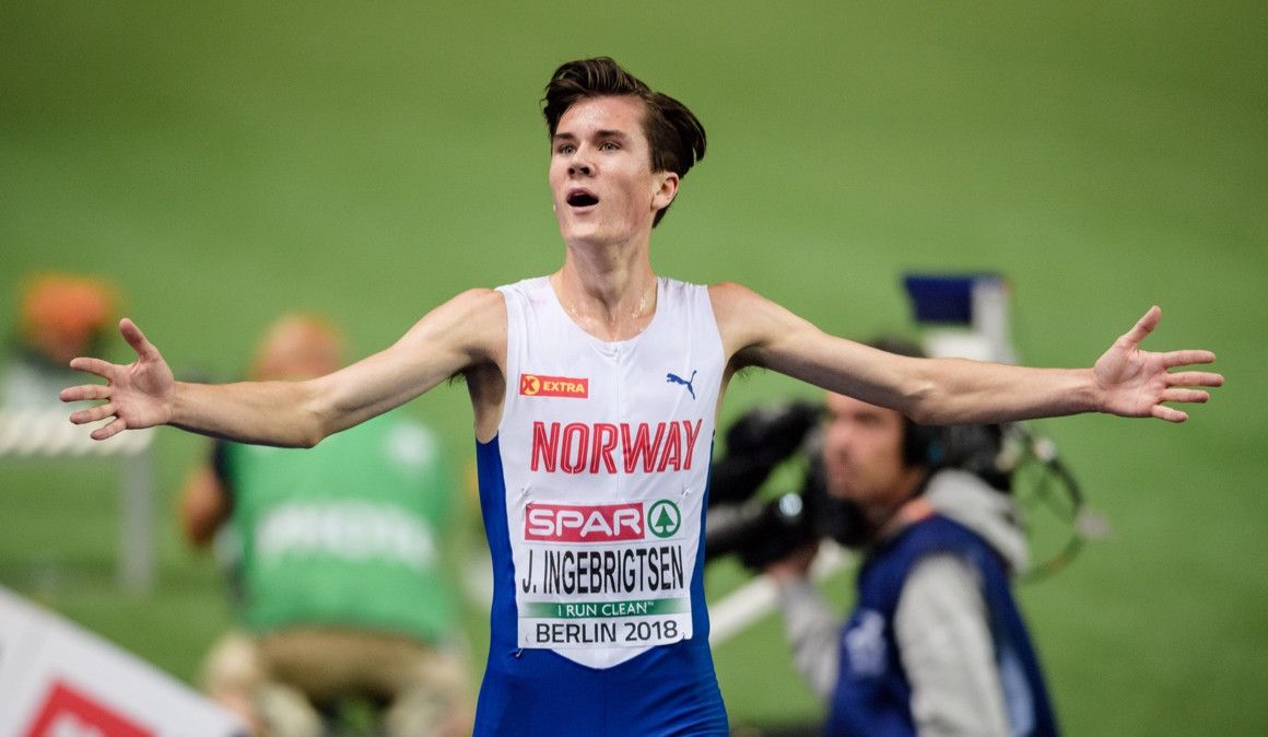 Jakob Ingebrigtsen venciendo los 5.000m del Campeonato de Europa de Berlín | Sportmedia