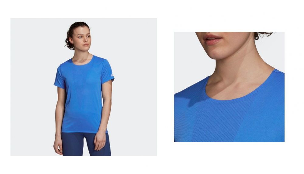 Detalle cuello - Camiseta Training HEAT.RDY de Adidas Detalle cuello - Camiseta Training HEAT.RDY de Adidas