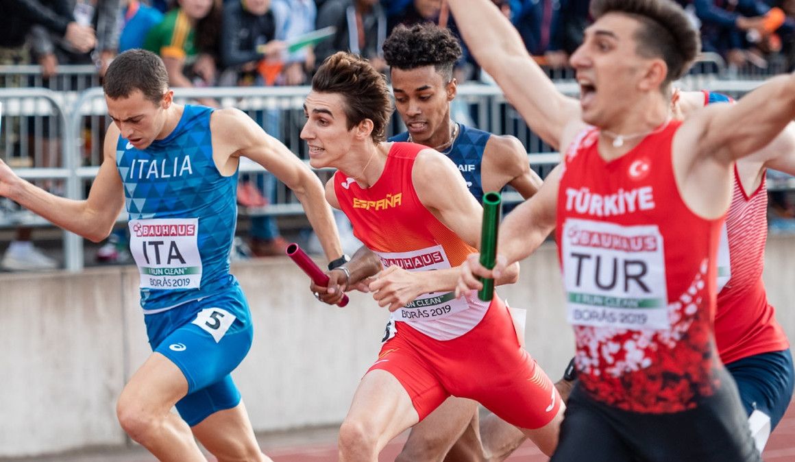 El final de la carrera de 4x400 metros en el Europeo Sub20 de Boras (Suecia) | Sportmedia