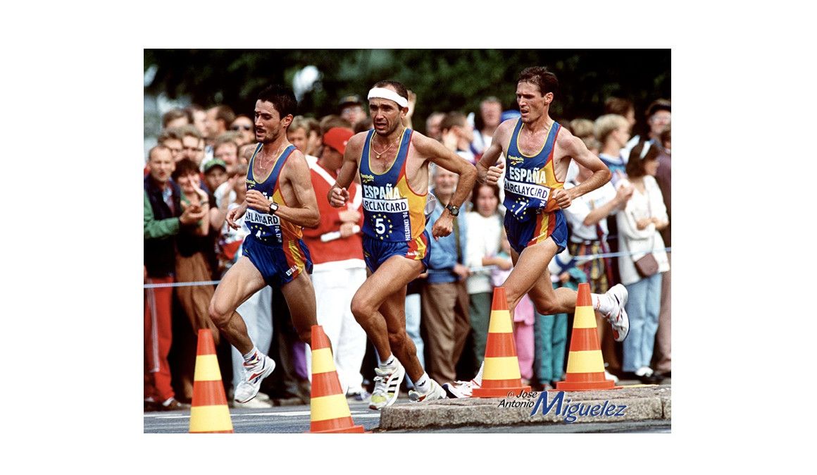 Los tres atletas españoles en el maratón de Helsinki | JA Miguelez