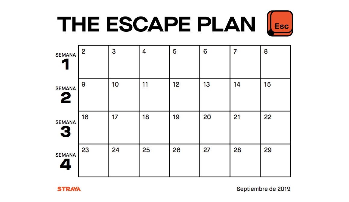 The Escape Plan es un reto de cuatro semanas que consiste en practicar actividad física cinco veces a la semana | soycorredor.es