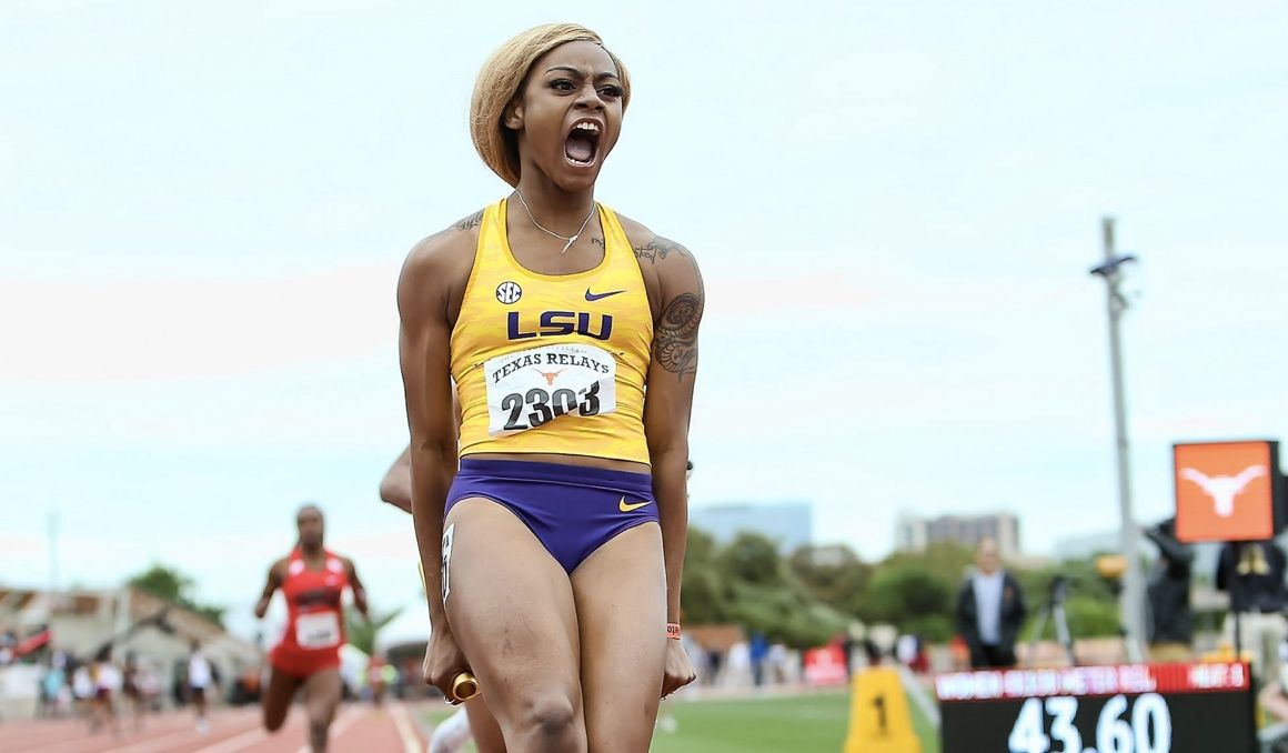 Una imagen de Sha'Carri Richardson en su época universitaria. Foto: LSU.