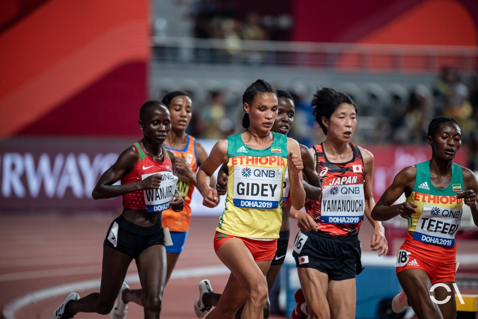 La atleta etíope Letesenbet Gidey en el Campeonato del Mundo de Doha.