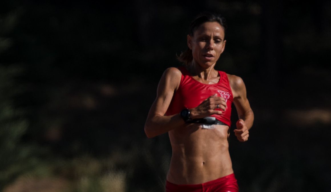 La atleta Azucena Díaz durante unos test de lactato | Sportmedia