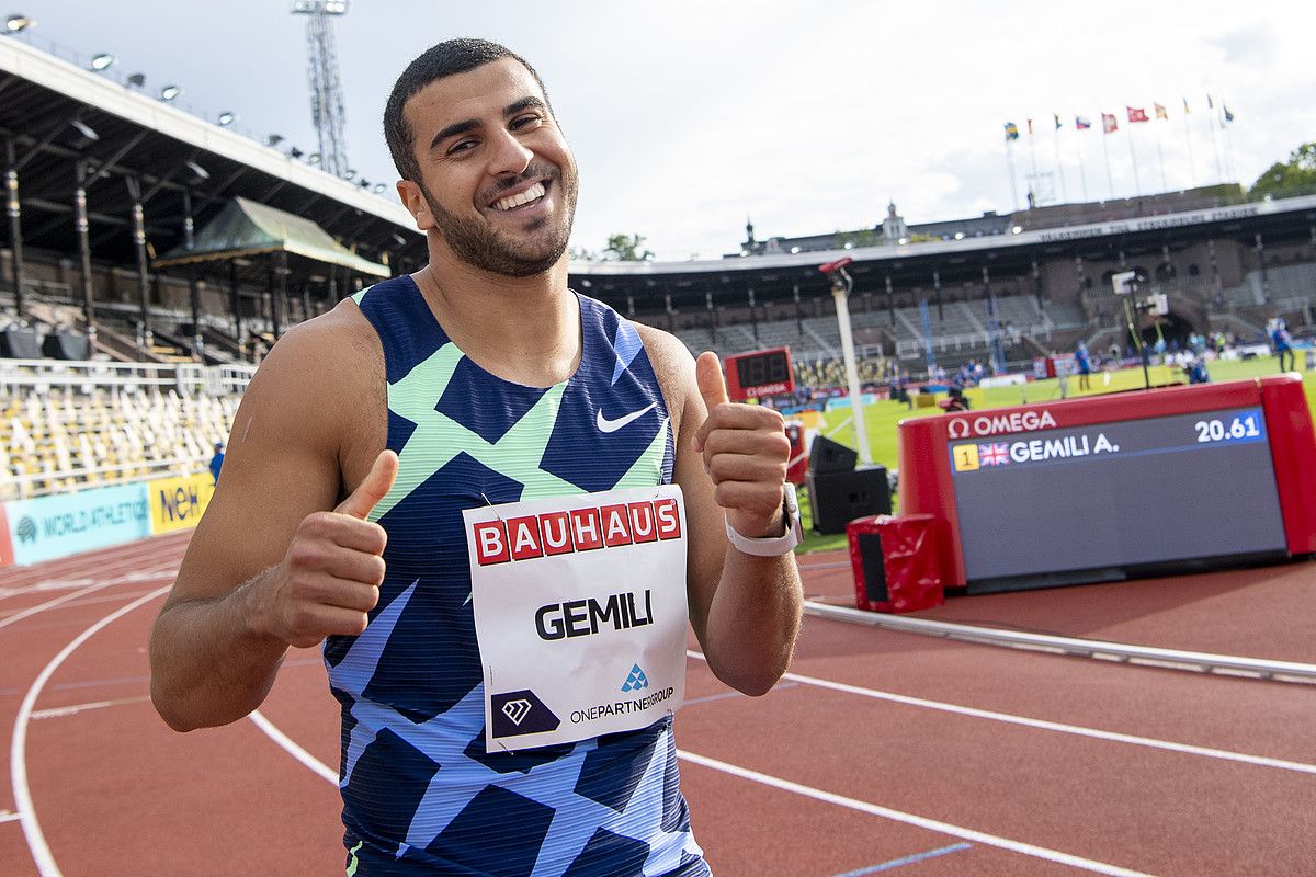 Adam Gemili, ganador de los 200 metros masculinos en Estocolmo.