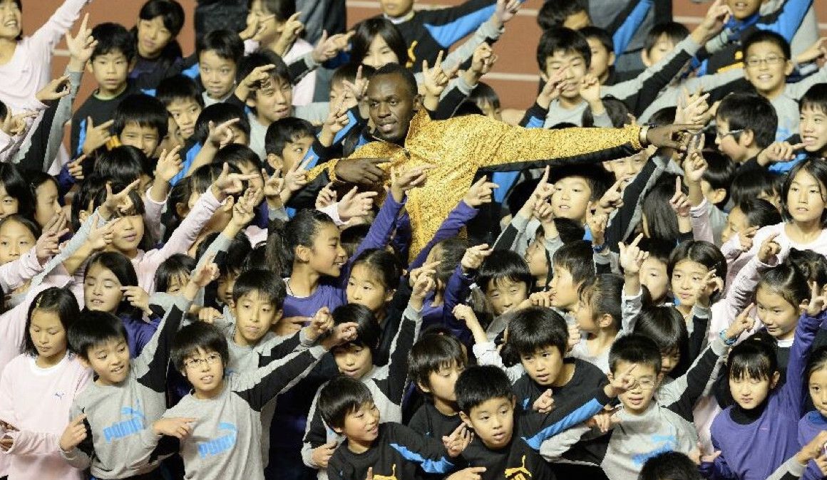 Usain Bolt en un acto en el Estadio Nacional de Japón en 2013 | EFE