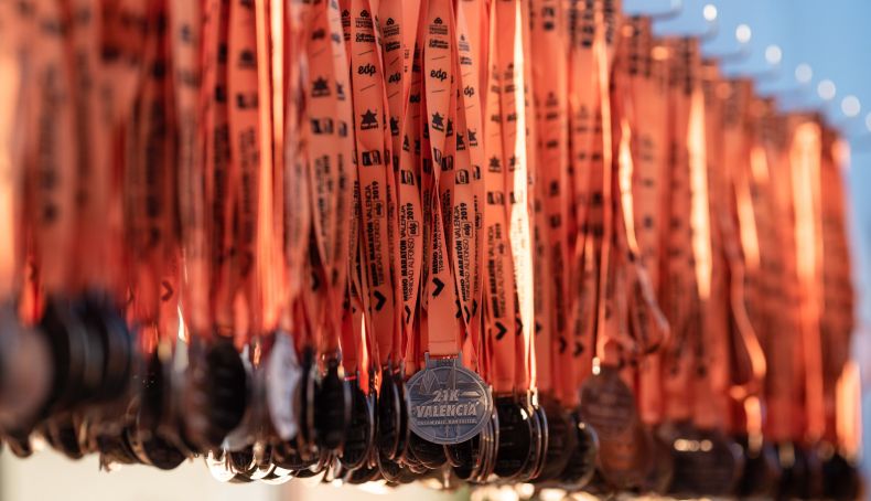 Las medallas del Medio Maratón de Valencia 2019.