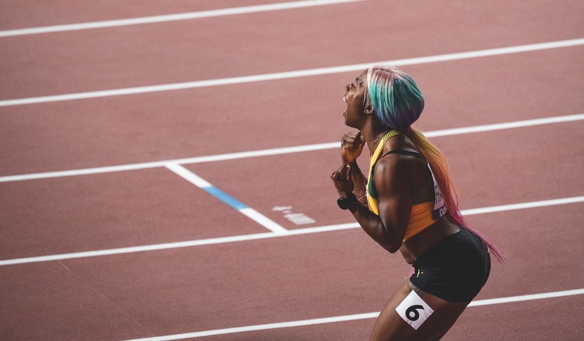 Fraser-Pryce en el Campeonato del Mundo de Doha. Foto: Sportmedia. Fraser-Pryce en el Campeonato del Mundo de Doha. Foto: Sportmedia.