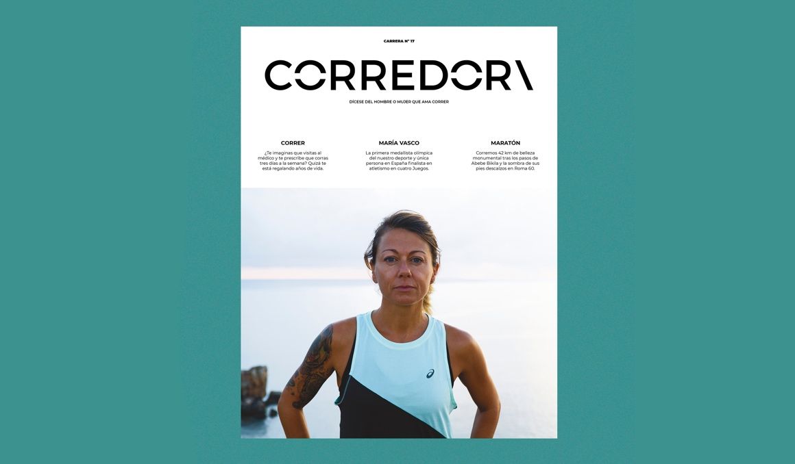 20 años después de su bronce en Sidney, María Vasco es portada en Corredor. Foto: Aleix Pinadella.