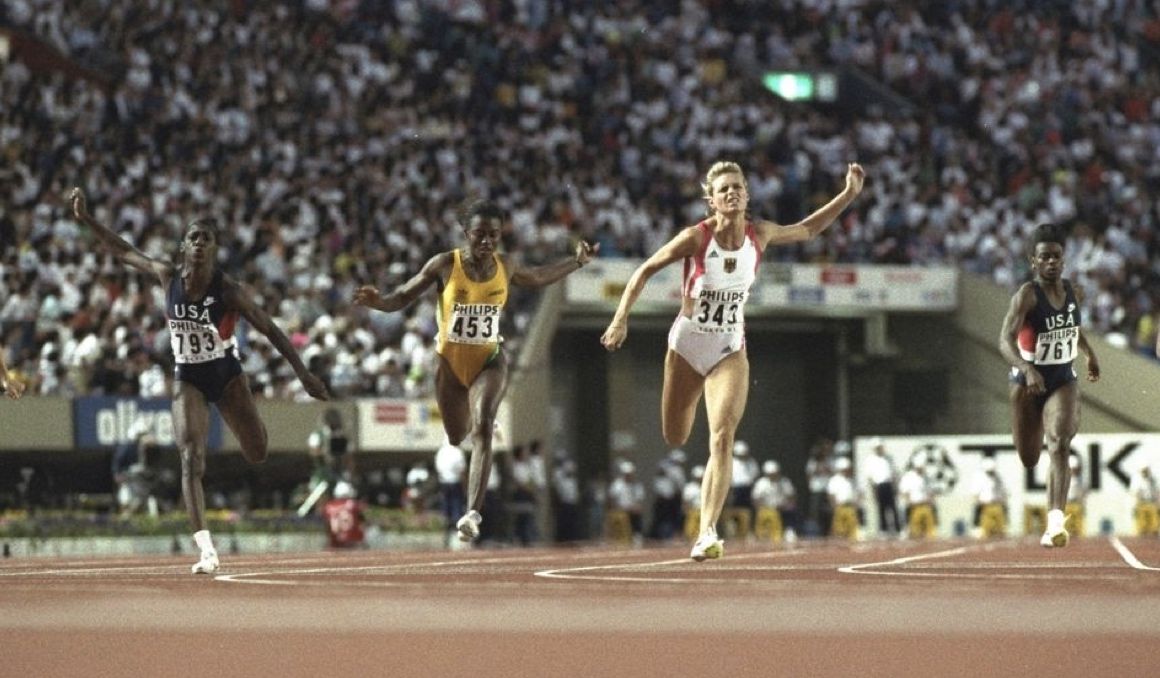 La atleta Katrin Krabbe en el mundial de Tokio 1991. Foto: Getty Images. La atleta Katrin Krabbe en el mundial de Tokio 1991. Foto: Getty Images.