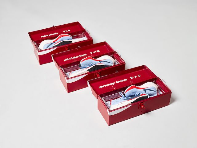 Los tres atletas tenían sus Vaporfly Elite personalizadas