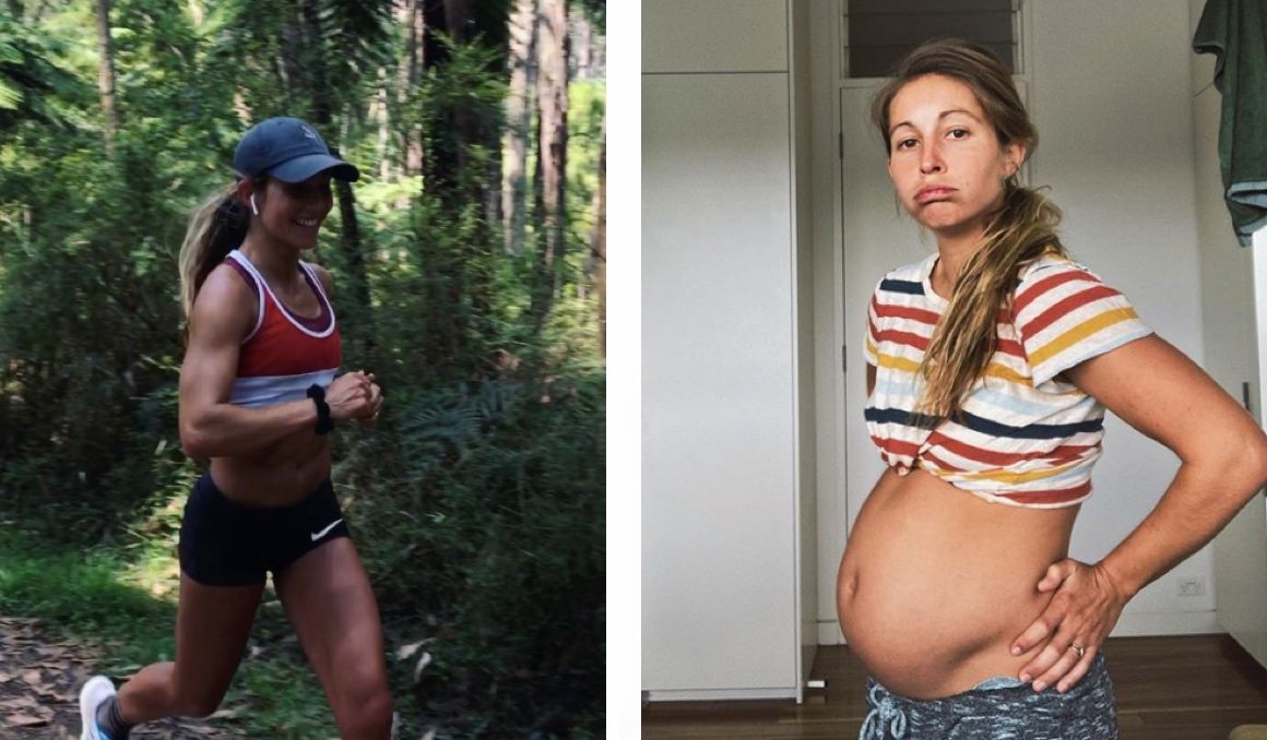 Makenna Myler antes de estar embarazada y durante su embarazo