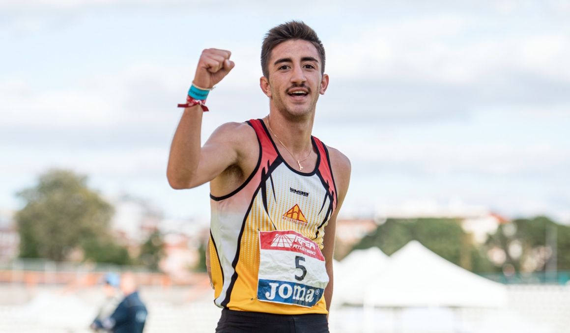 Adam Maijò durante una competición en el Estadio de Vallehermoso. Foto: Sportmedia.