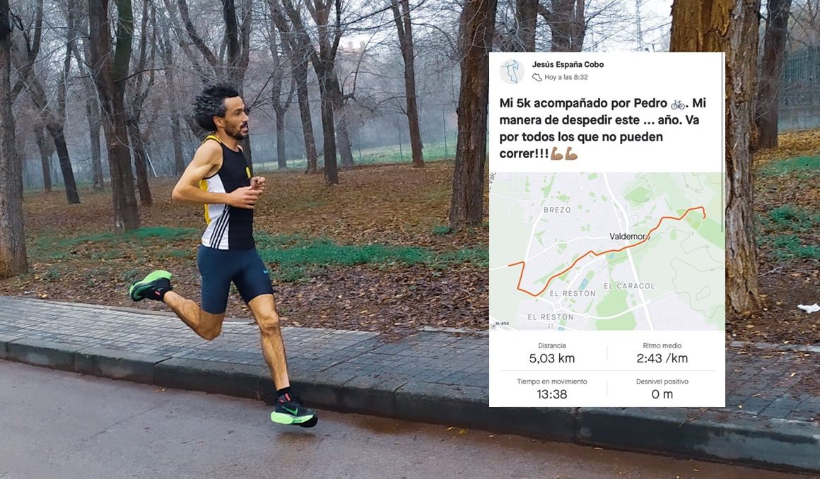 Una imagen de Jesús España corriendo en Valdemoro. Foto Rafa Cros