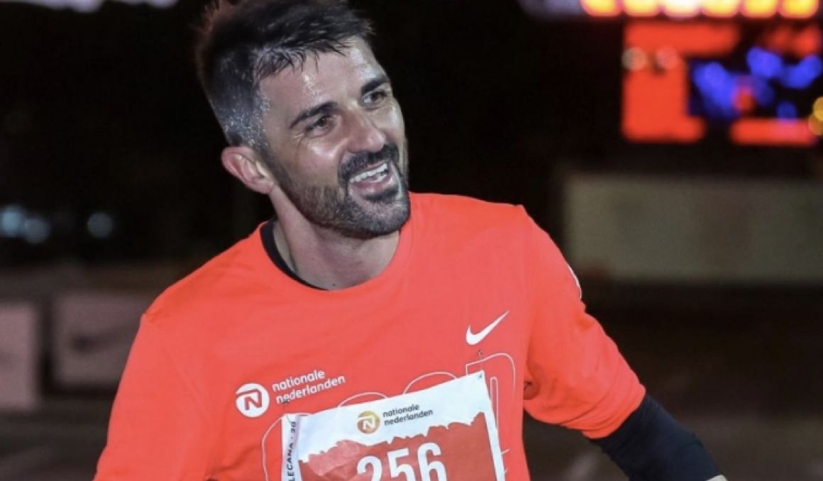 David Villa se estrenó como corredor en la Vallecana Internacional. Foto: EFE