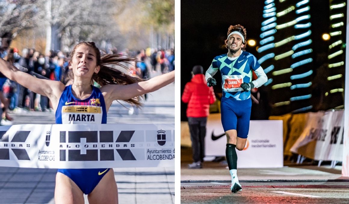 Marta García y Fernando Carro, ganadores en Alcobendas que también corrieron en Vallecas. Fotos: VSM Photoevents