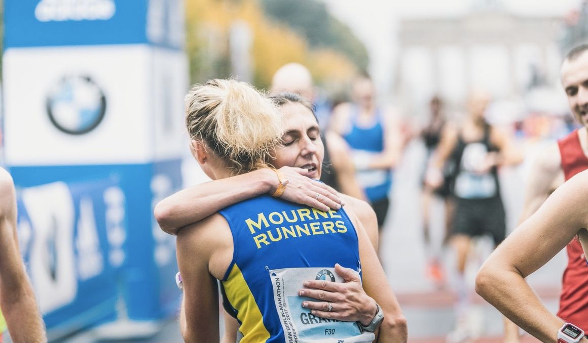 Una imagen de la meta del Maratón de Berlín. Foto Jordi Anguera