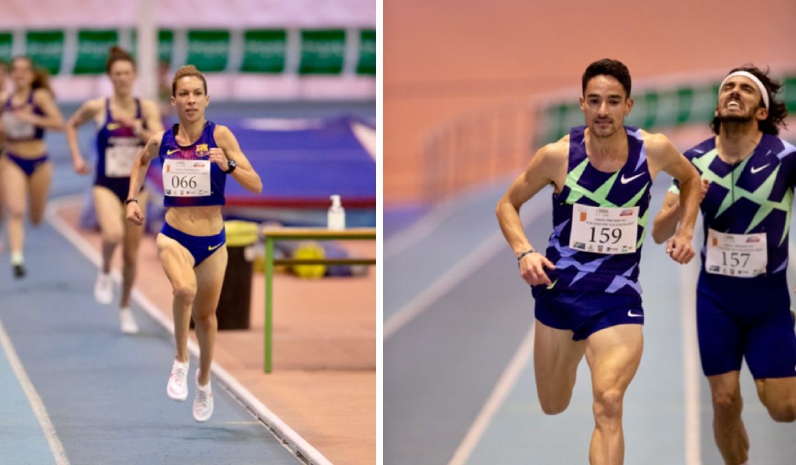 Carolina Robles e Ignacio Fontes, ganadores de los 3.000 metros en Valencia. Fotos: Joan Estruch.
